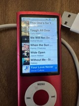Apple iPod Nano 5th Gen Pink (8GB) Bundle Tested Working Loaded 40 Songs... - £51.37 GBP