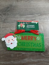 Christmas Decoration MERRY CHRISTMAS, Wooden Plaque Hanging Ornament 7” ... - $8.86