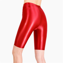 Unisex Spandex Shorts Leggings Running Fitness Shiny Elastic Yoga Sports Pants - £12.00 GBP