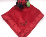 Bearington Ladybug Lovey Security Blanket Plush Satin Soother Red - $34.99