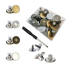 Jean Buttons No Sew 20 Sets Replacement Jean Buttons 17mm Combo Copper T... - $12.99