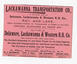 Original 1890&#39;s Lackawanna Transportation Ad Delaware Lackawanna &amp; Weste... - £15.55 GBP