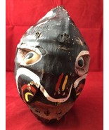 VTG Hand Carved Folk Art Figural Coconut Head Shell Eyes Creepy Unusual - $29.99