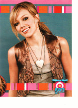 Hilary Duff teen magazine pinup clipping gold heart necklace brown vest Bop - £2.79 GBP