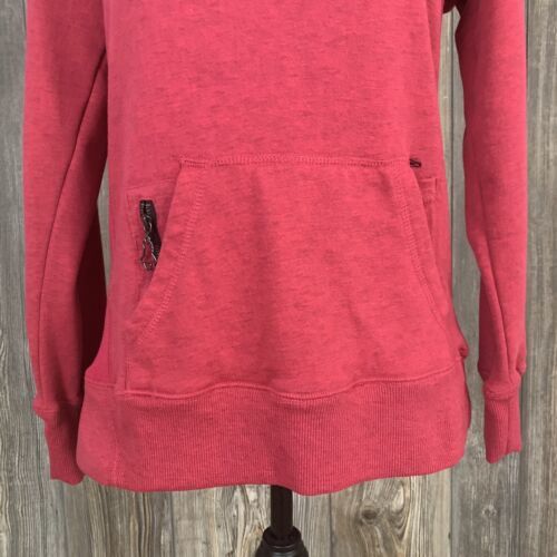 Primary image for Fox Sweatshirt Women's Medium V-Neck Heather Pink Fleece Lined Cotton/Polyester