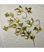 Vintage Home Interiors Brass Gold Tone Ivy &amp; Floral Wall Art Set of 3 MC... - $532.79 MXN