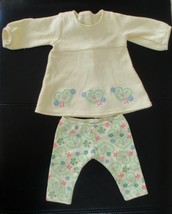 American Girl Bitty Baby Yellow 2 Pc Outfit With Heart &amp; Flowers Design - £26.47 GBP