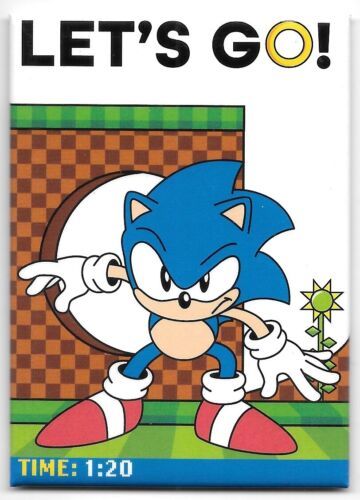 Sonic the Hedgehog Game Let&#39;s Go! Sonic Standing Refrigerator Magnet NEW... - $3.99