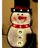 Large Snowman with led  in Distressed Metal - Battery Operated - $65.36 CAD