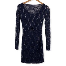 B Darlin Navy Blue Lace Sequin Cutout Dress 3/4 - £13.03 GBP