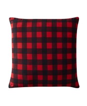 Morgan Home Plaid Reversible Decorative Pillow Size 24 X 24 Color Red/Black - £35.52 GBP