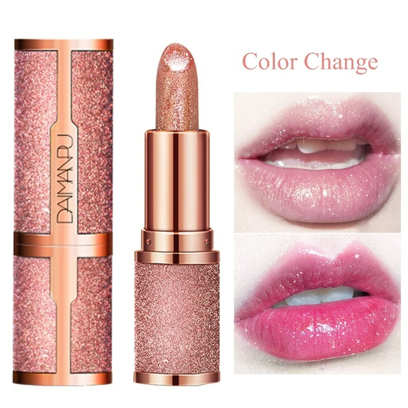 Sporting Diamond Lipstick Temperature Changing Color Shiny Moisturizing Lasting  - £23.62 GBP