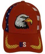 USA American Bald Eagle Patriotic Adjustable Baseball Cap RWB Piping RED - €12,74 EUR