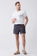 Men&#39;s Anthracite-gray Quick Dry Printed Standard Size Swimwear Marine Sh... - £25.92 GBP