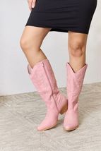 Forever Link Knee High Cowboy Cowgirl Rustic Low Heel Country Pink Boots - £40.64 GBP