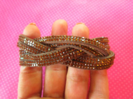 Vintage amber crystal braid bracelet - £7.71 GBP