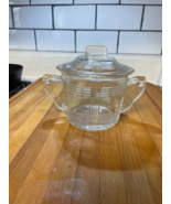 Vintage Hazel Atlas crisscross pattern sugar bowl AND lid, VGUC VHTF - $123.48 CAD