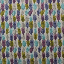 P KAUFMANN SPOT ON PEACOCK PURPLE GREEN GRAY PAINTED LOOK FABRIC BY YARD... - $9.74