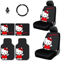 New Hello Kitty Car Seat Covers, Steering Wheel Cover &amp; Floor Mats Bundle Set - £110.71 GBP