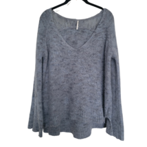 Free People Alpaca Mohair Blend Slouchy V Neck Sweater Women’s Sz S Over... - $18.49