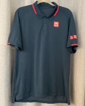 Uniqlo RF Dry-EX Polo Shirt Blue Roger Federer RF 2021 French Open Large - $69.29