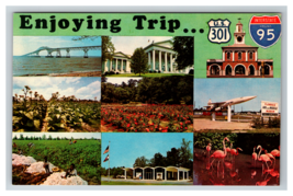 Enjoying Our Trip US 30 I95 Traveling Collage Postcard Unposted - £3.90 GBP