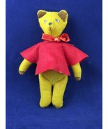 Handmade Teddy Bear With Red Poncho 5.5” - $10.81 CAD
