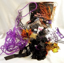 Large Lot Halloween Decor Items Spiders Glitter Branch Eyes Chalk Black Roses - £18.73 GBP