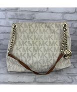 Michael Kors Jet Set Shoulder Bag Purse MK Logo Vanilla/Tan - $22.04