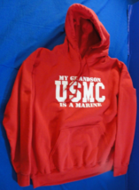 Usmc My Grandson Is A Marine 1ST Recruit Training Battalion Red Hoodie Large - £25.29 GBP