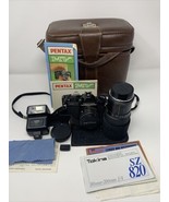 Ashi Pentax MV 35mm SLR Camera Bundle Case Flash  50mm and 80-200mm Lens - £90.38 GBP