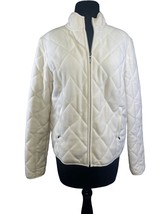 Charter Club Size Small Full Zip Ivory Quilted Fleece Jacket - £10.88 GBP