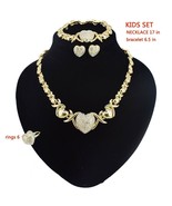 HUGS &amp;KISSES  xo set necklace bracelet earrings ring children&#39;s set gold... - $558.70 MXN