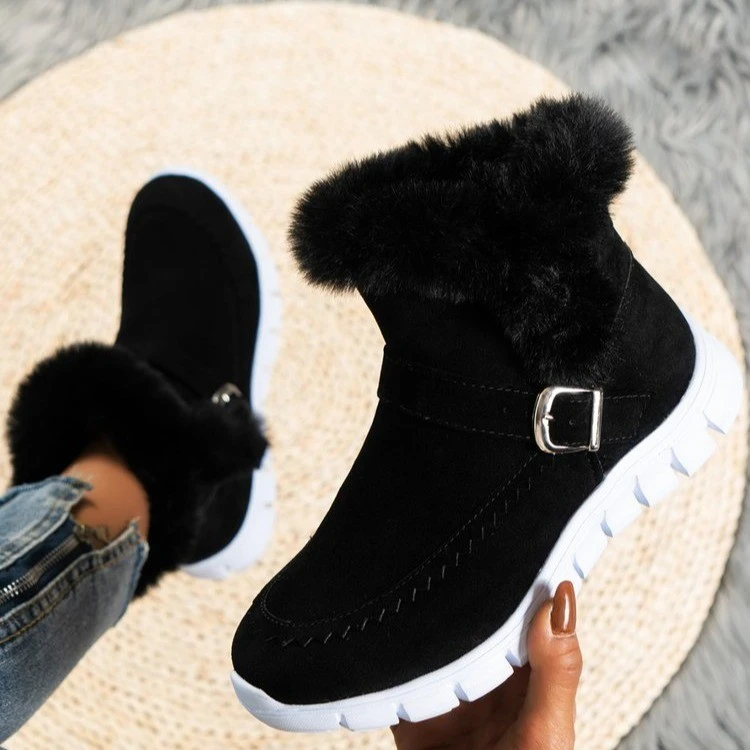 Winter Women Fur Warm Chelsea Snow Boots Casual Shoes New Short Plush Suede Ankl - £33.52 GBP