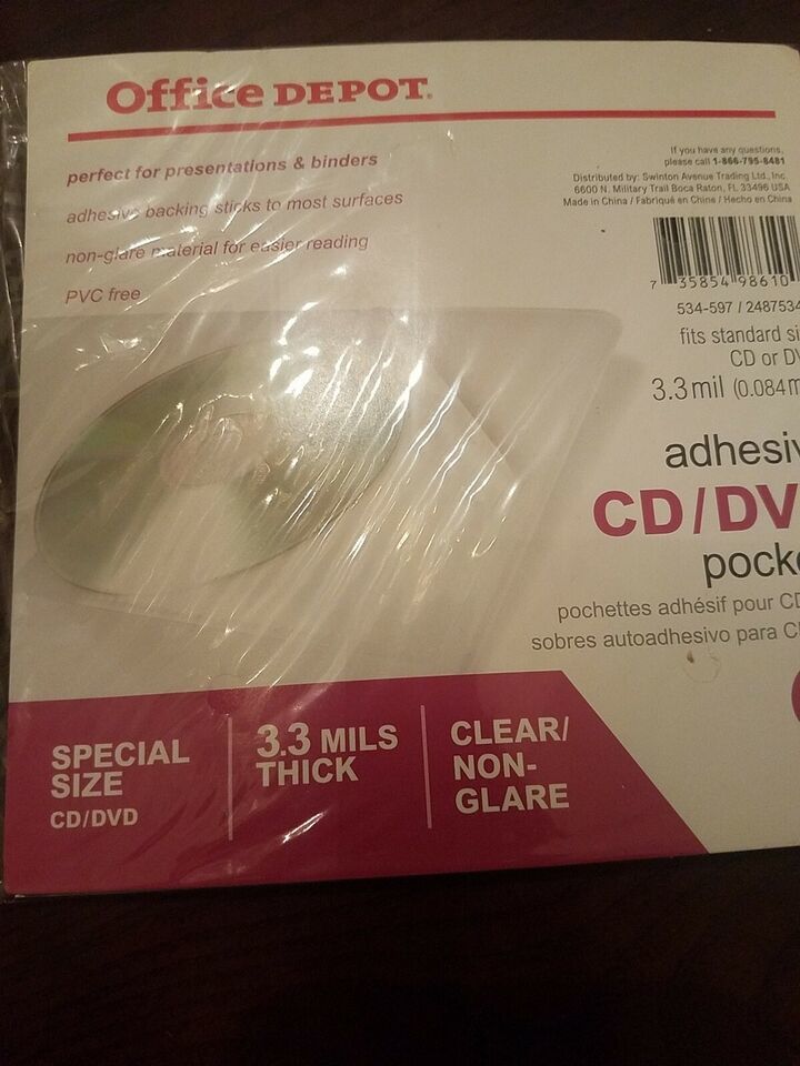 Office Depot adhesive CD/DVD - $18.69