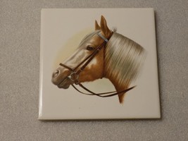 Riding Horse Print Ceramic Porcelain Art Tile Wall Decor Hyalyn - $14.85