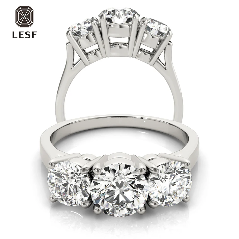 5 sterling silver ring luxury round cut shiny sona 1 carat center stone wedding jewelry thumb200
