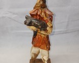 Vintage Mexican Folk Art Paper Mache Sculpture Old Man Carrying A Yearli... - $28.68