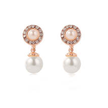Pearl &amp; Cubic Zirconia 18K Gold-Plated Halo Drop Earrings - £11.14 GBP