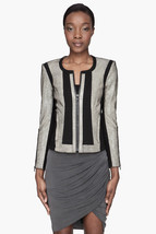 Helmut Lang Rift Laminated Embossed Tan and Black Leather Jacket P XS - £119.54 GBP