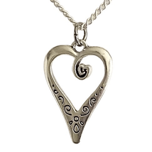 ATT 2 Sterling 925 Silver Swirling Heart Necklace - £47.48 GBP