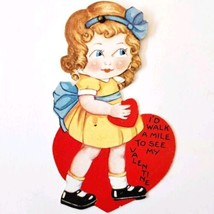 1920s-30s Valentines Day Card Die Cut Moving Eyes Antique Ephemera E89A - $24.99