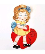 1920s-30s Valentines Day Card Die Cut Moving Eyes Antique Ephemera E89A - $34.17 CAD