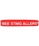 Bee Sting Allergy Medical Alert Wristband Bracelet in Red with White Text - $2.85