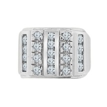3.75 Ct Round Diamond Cluster Wedding Band Mens Ring 18K White Gold Over - £108.04 GBP