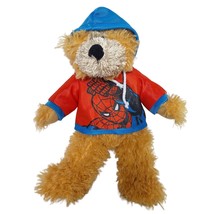 Marvel Comics Bear Wearing Spiderman Hoodie Plush Stuffed Animal 2011 13.5&quot; - £19.22 GBP