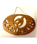 Jerusalem Wall Sign Carved in  Olive Wood with Dove, from Holy Land,New - $145.95 MXN