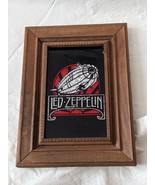 1980&#39;s Led Zeppelin Carnival Glitter Mirror Wood Frame 11.5&quot; x 8.5&quot; Man ... - $108.30 CAD