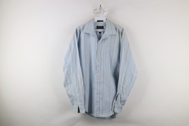 Vintage 90s Streetwear Mens 16 34/35 Distressed Rainbow Striped Button S... - $24.70