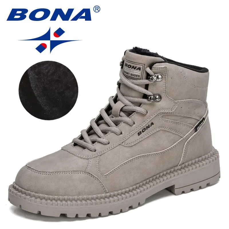 BONA 2024 New Designers Action Leather Boots Winter Super Warm Snow Boots Men Wo - £221.73 GBP